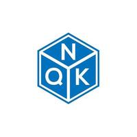 diseño de logotipo de letra nqk sobre fondo negro. concepto de logotipo de letra de iniciales creativas nqk. diseño de letras nqk. vector