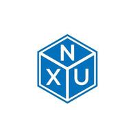 diseño de logotipo de letra nxu sobre fondo negro. Concepto de logotipo de letra de iniciales creativas nxu. diseño de letras nxu. vector