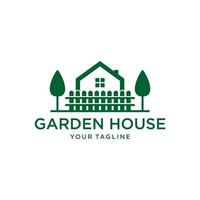 garden house logo design template vector