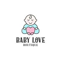 Cute Baby logo design template vector