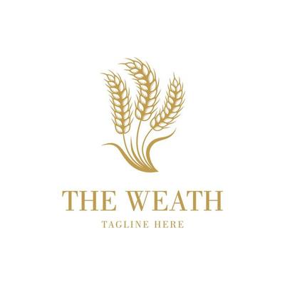 Luxury grain weath or rice logo design Vector template