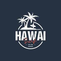 logotipo de hawai surf para plantilla de diseño de vectores de camisetas y prendas de vestir