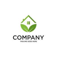 Nature house logo with green color can be used as symbols, brand identity, company logo, icon vector design