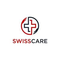 plantilla de icono y logotipo de swiss care vector