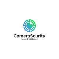 Security Logo with camera isolated on white Background. Usable for Business and Branding Logos. Flat Vector Logo Design Template Element