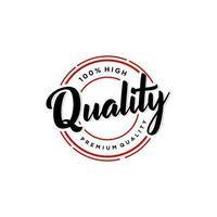 Quality premium hand written lettering logo with emblem label badge icon design vector template