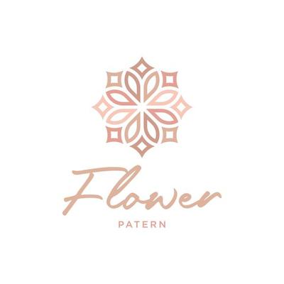 luxury floral pattern logo design template