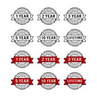 warranty label stamp seal logo design template vector
