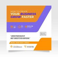 Digital marketing live webinar and business conference social media post template vector