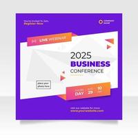 Digital marketing live webinar and business conference social media post template vector