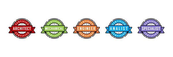 Certified badge logo design for company training badge certificates to determine based on criteria vector