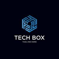 Cube tech logo design template. Hexagon shape modern graphic. Vector illustration can use for brand identity corporate business, digital corporate, development