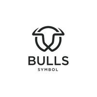 toro búfalo vaca tauro cabeza diseño de logotipo vector