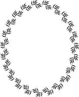 Oval botanical frame. Vector Illustration