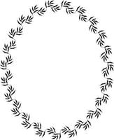 Oval botanical frame. Vector Illustration