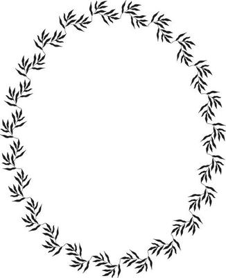 Oval botanical frame. Vector Illustration