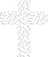 cross with willow twigs in minimalistic style vector