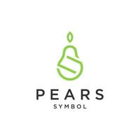 Pear fruit logo with Initial letter S design vector template