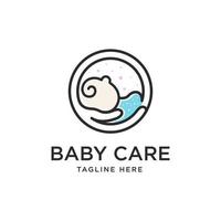 logotipo de cuidado del bebé para la plantilla de diseño de la tienda de bebés vector
