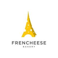 cheese logo with Eiffel Tower icon design template
