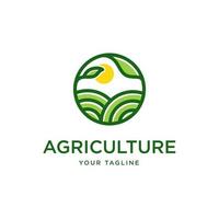 plantilla de diseño de logotipo de granja de naturaleza verde vector