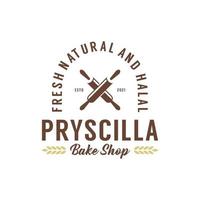 plantilla de diseño de logotipo de insignia de tienda de panadería vintage vector