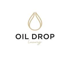 Luxury liquid aqua oil logo design. water drop vector logotype sign on light background
