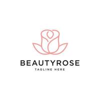 diseño de logotipo de flor de rosa de belleza