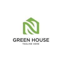 el logotipo de la casa natural con color verde se puede utilizar como símbolos, identidad de marca, logotipo de la empresa vector
