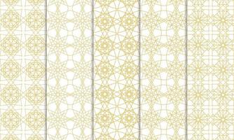 conjunto de patrones islámicos, ornamentales, artísticos, decorativos y sin fisuras. perfecto para fondo, tela, etc. vector