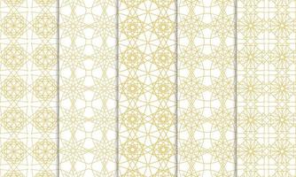 Set of islamic, ornamental, artistic, decoration and seamless patterns. Perfect to background, fabric, etc. vector