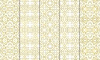 Set of islamic, ornamental, artistic, decoration and seamless patterns. Perfect to background, fabric, etc. vector