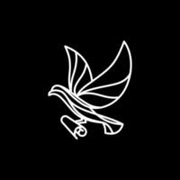pájaro de letras. una ilustración de un logotipo combinado de un pájaro que lleva una letra vector