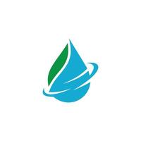 organic water. a logo illustration of a combination of water drops and leaves vector