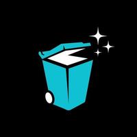 bin cleaning. an illustration of a trash can logo, very suitable for a been cleaning vector