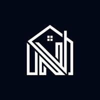 logotipo de la casa n. una ilustración de un logotipo que combina la letra n y una casa vector
