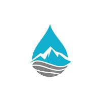 lago de montaña una ilustración del logotipo de una combinación de montañas y agua vector