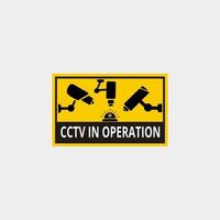 diseño de ilustración de advertencia cctv. advertencia de la etiqueta cctv vector