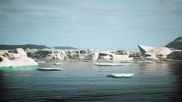 paisaje natural ártico con icebergs en groenlandia icefjord video