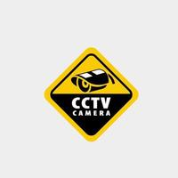 diseño de ilustración de advertencia cctv. advertencia de la etiqueta cctv vector