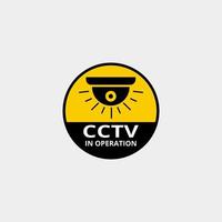 diseño de ilustración de advertencia cctv. advertencia de la etiqueta cctv vector