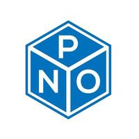 diseño de logotipo de letra pno sobre fondo negro. concepto de logotipo de letra de iniciales creativas pno. diseño de letra pno. vector