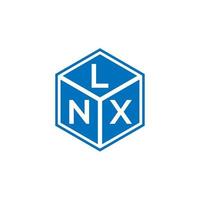 Diseño de logotipo de letra lnx sobre fondo negro. Concepto de logotipo de letra de iniciales creativas lnx. diseño de letras lnx. vector