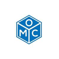 OMC letter logo design on black background. OMC creative initials letter logo concept. OMC letter design. vector