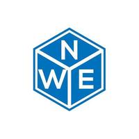 diseño de logotipo de letra nwe sobre fondo negro. concepto de logotipo de letra de iniciales creativas nwe. nuevo diseño de letras. vector