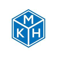 diseño del logotipo de la letra mkh sobre fondo negro. concepto de logotipo de letra de iniciales creativas mkh. diseño de letras mkh. vector