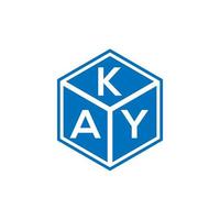 diseño del logotipo de la letra kya sobre fondo negro. concepto de logotipo de letra de iniciales creativas kya. diseño de letras kya. vector