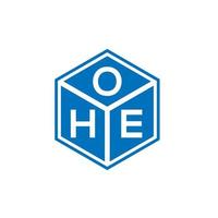 OHE letter logo design on black background. OHE creative initials letter logo concept. OHE letter design. vector