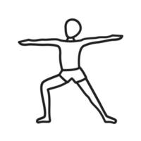 Warrior Pose Right Line Icon vector