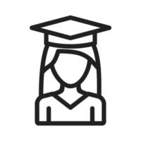 Graduated Lady Line Icon vector